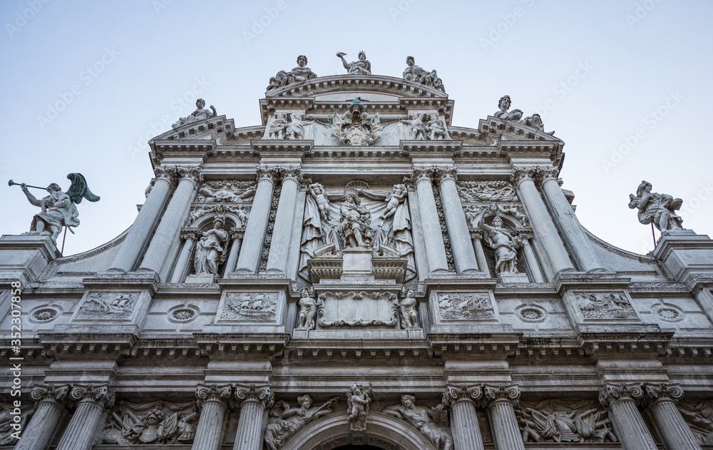 Gorgeous gray facade of a Venetian church