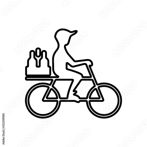 Cargo delivery icon. Bike, scooter courier service sign.