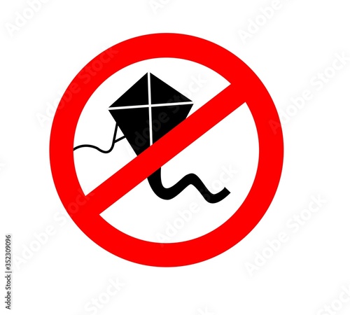 no playing a kite sign vector