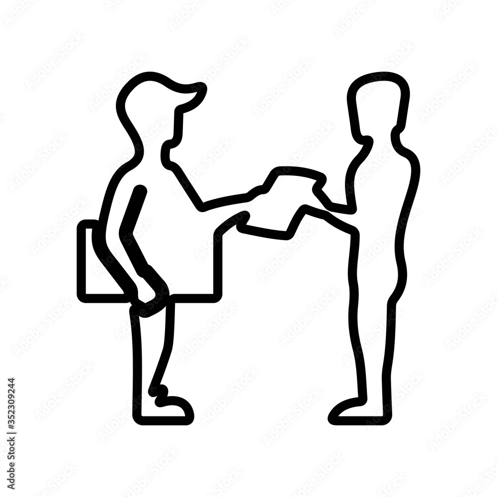Delivery man delivering cargo package. Home delivery sign. Order shipment sign. Delivery man delivering cargo package. Home delivery sign. Order shipment sign.