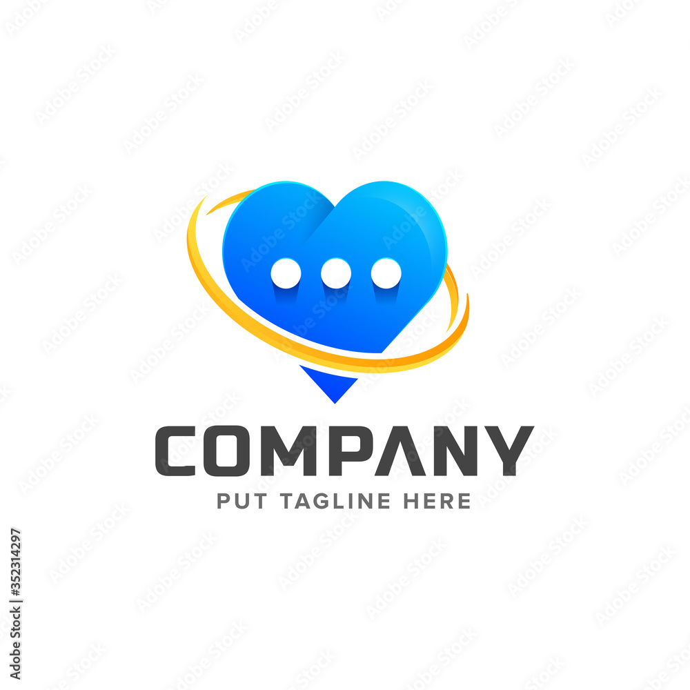 Colorful Messaging chat company logo template Colorful Messaging chat company logo template