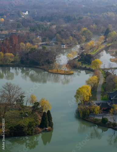 Aerial view of the Slender West Lake