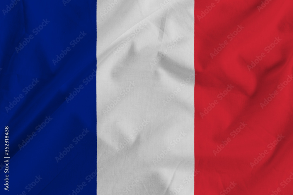 Fototapeta premium france flag on fabric texture