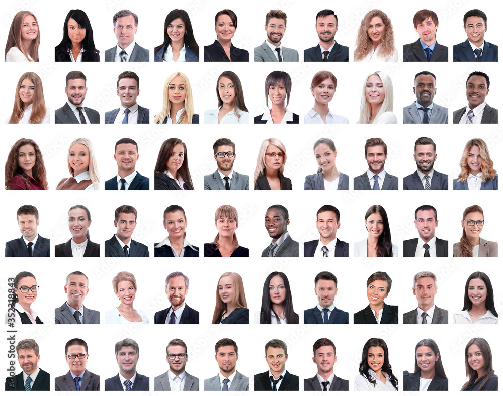 collage of successful modern businesswoman. isolated on white collage of successful modern businesswoman. isolated on white