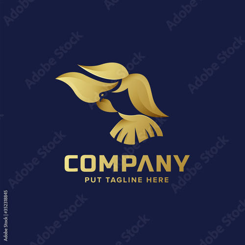 Premium luxury bird flying logo template photo