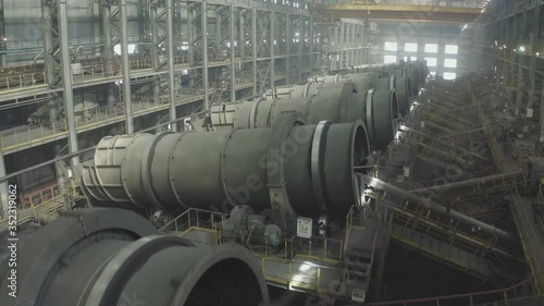 Copiapo, Region de Atacama, Chile - Ball mills at Candelaria Copper Mine in the mining region of northern Chile.