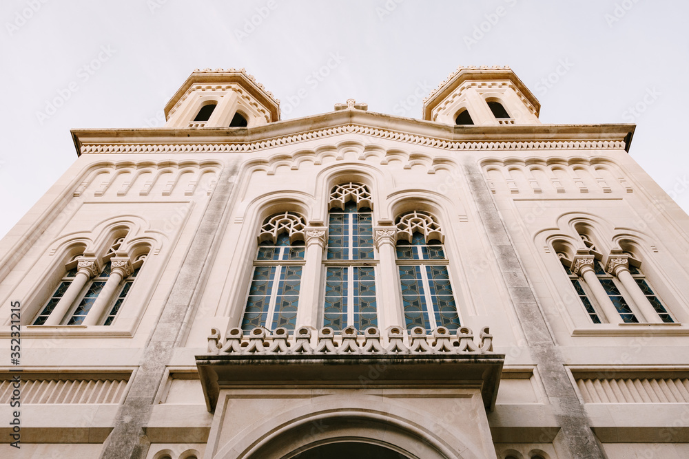 Facade of Church of the Holy Annunciation in the old town of Dubrovnik, Croatia.