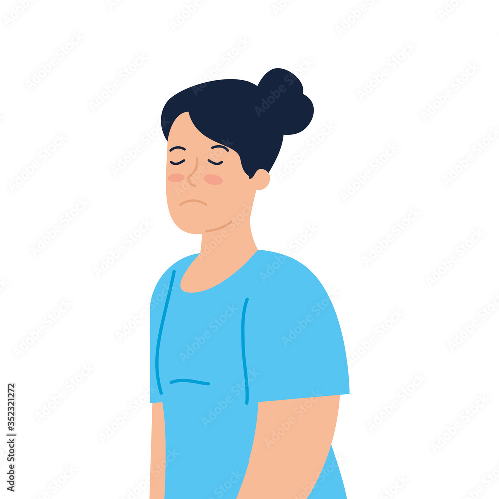 sad and depressed woman, unhappy and stressed vector illustration design sad and depressed woman, unhappy and stressed vector illustration design