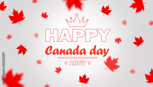 Canada holiday illustration with the words HAPPY CANADA DAY