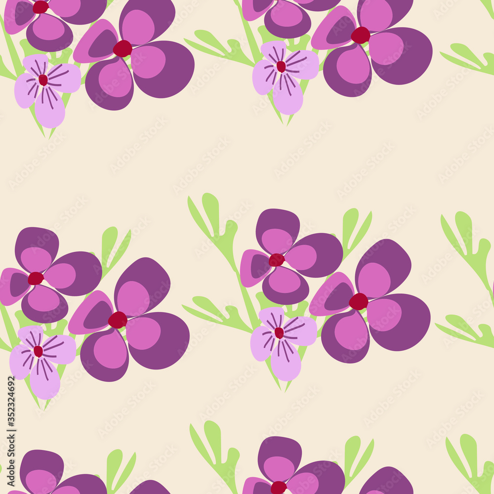 vector illustration seamless childrens  floral pattern
