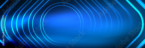 Shiny neon glowing techno lines, hi-tech futuristic abstract background template with square shapes