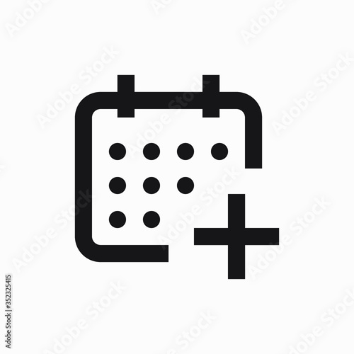 Сalendar with plus line vector minimalistic icon. Date symbol. Appointment day icon for web design. Modern flat organizer icon for app design. Business meeting sign minimal flat linear icons