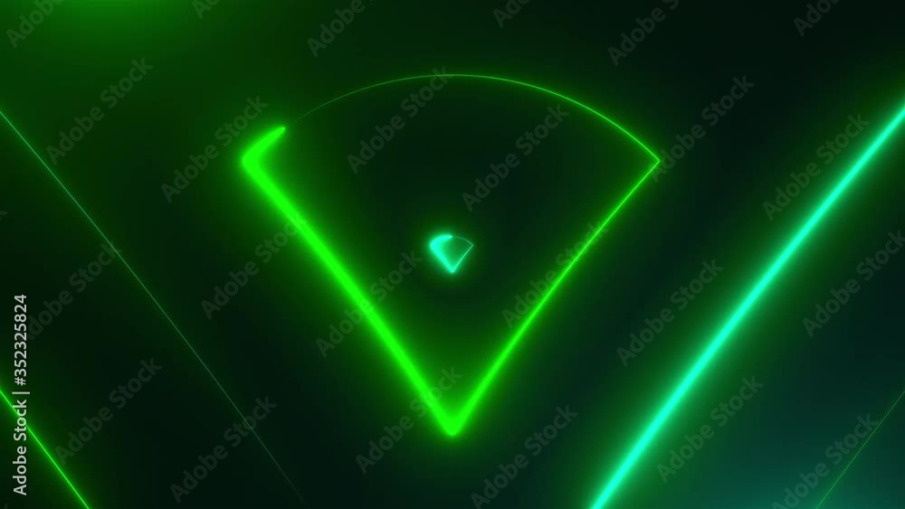 custom made wallpaper toronto digitalMany neon triangles in space, abstract computer generated backdrop, 3D rendering backdround