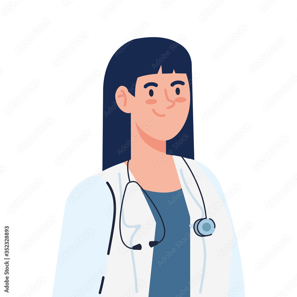 Fototapeta premium female doctor on white background vector illustration design