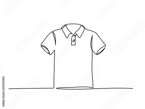 Continuous one line drawing. T-shirt Clothes line illustration