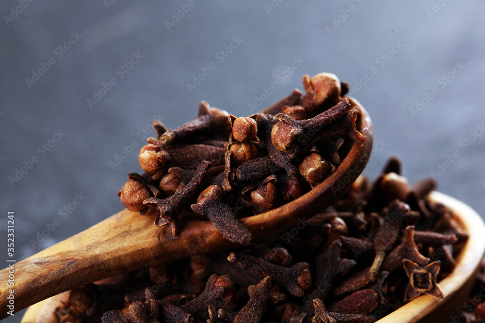 freshly dryed cloves spice texture on background freshly dryed cloves spice texture on background