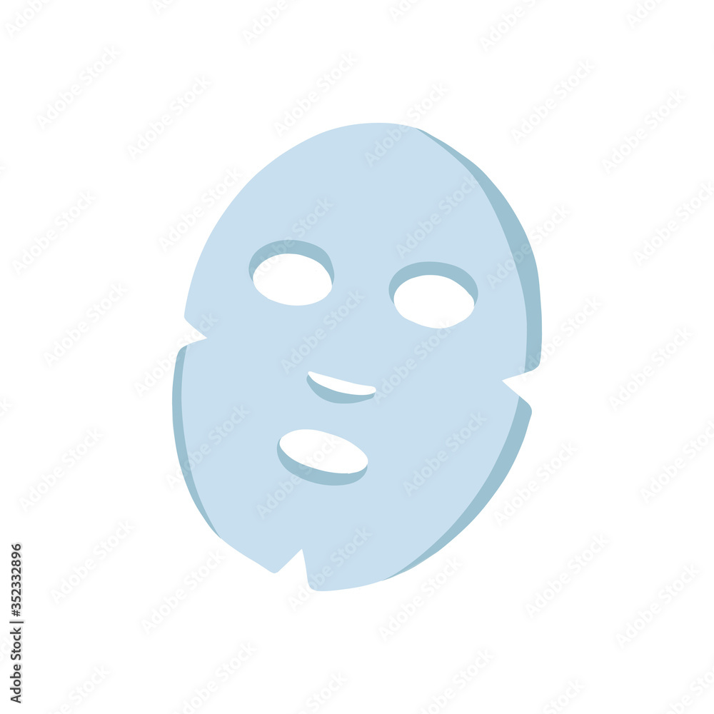 face sheet mask doodle icon, vector illustration