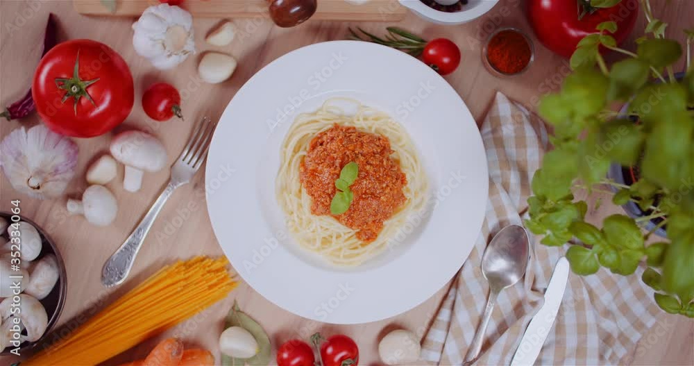 Closeup Of Raw Pasta And Ingredients On Table Closeup Of Raw Pasta And Ingredients On Table