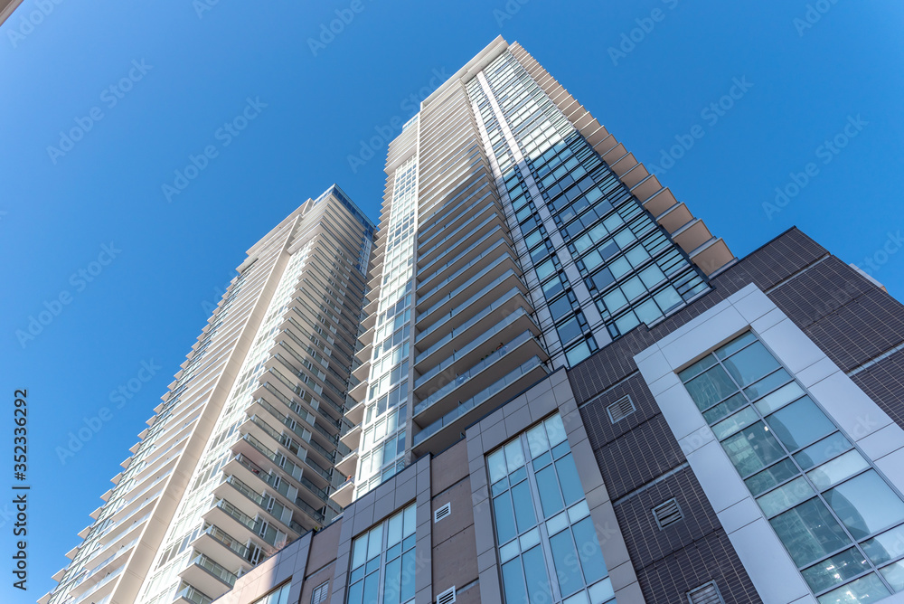 Condominium towers in downtown Calgary Alberta. 