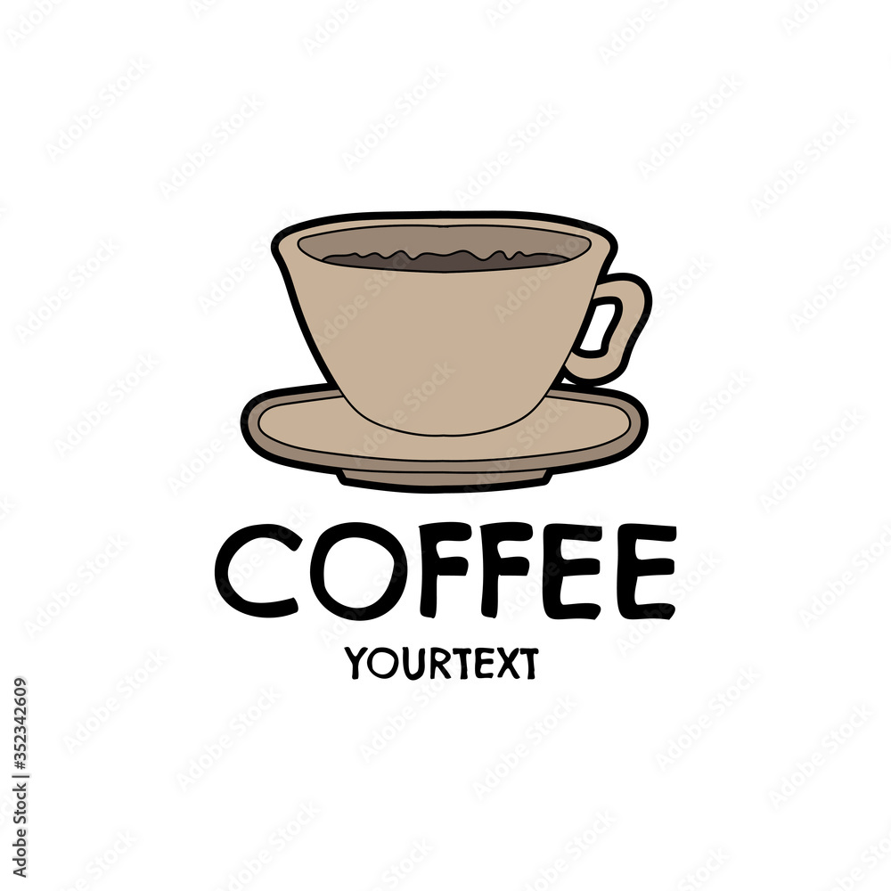 coffee hand drawn logo design coffee hand drawn logo design