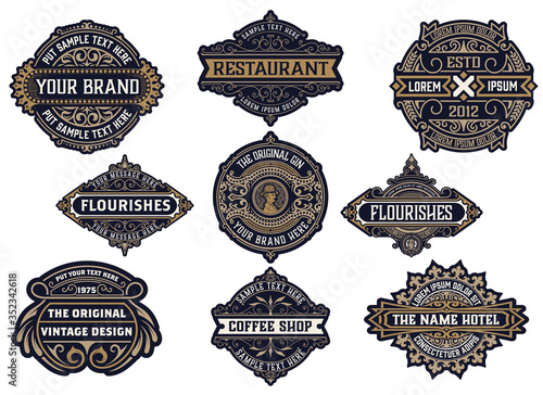 Set of Logos, Labels and banners. Vector Layered