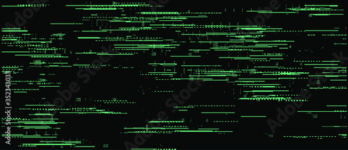 VHS glitched screen with flickering pixels. Retro technology style background.