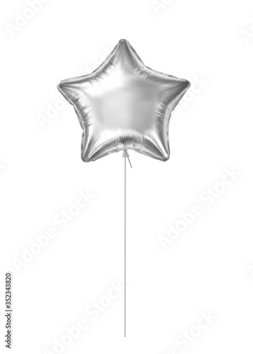 Silver helium balloon star