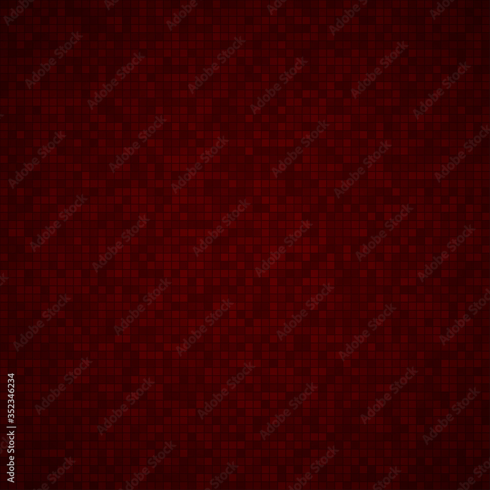 Abstract background of small squares or pixels in dark red colors