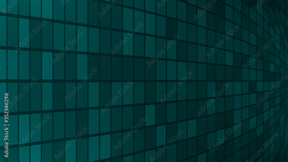 Obraz premium Abstract background of small squares or pixels in dark turquoise colors