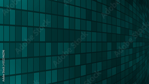 Abstract background of small squares or pixels in dark turquoise colors