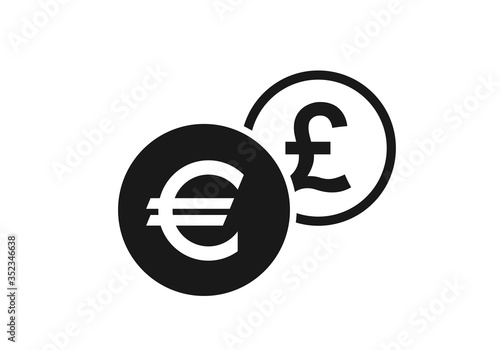euro to british pound exchange symbol. currency exchange icon. banking transfer sign