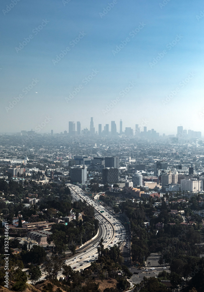 Los Angeles panorama seen from the hill