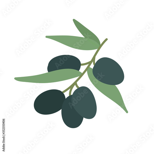 olive tree doodle icon, vector illustration