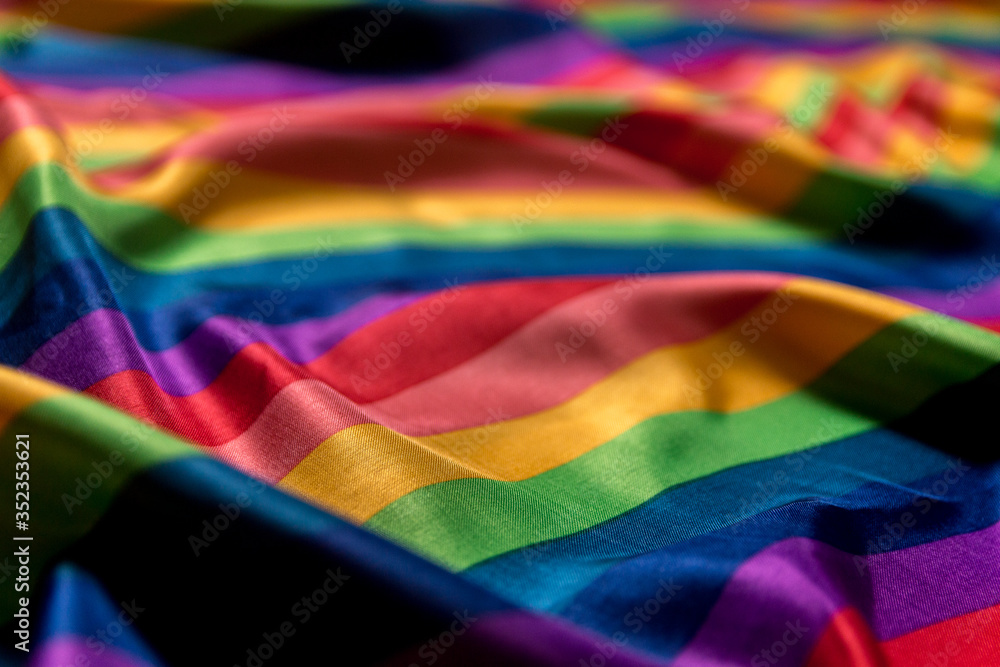 Gay pride flag vivid colors and wavy texture Stock Photo | Adobe Stock
