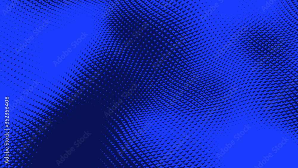 Dot blue wave light screen gradient texture background. Abstract  technology big data digital background. 3d rendering.