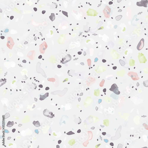 Terrazzo Texture Vector. Flooring Seamless Pattern
