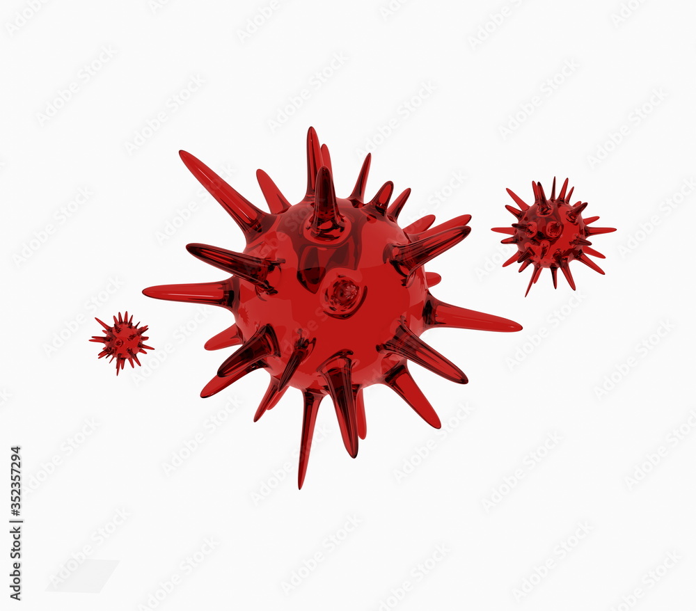 several red cells virus 3d illustration several red cells virus 3d illustration