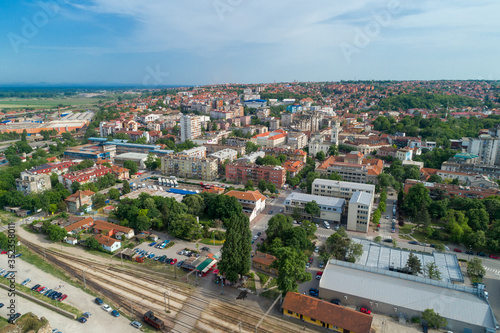 Fototapeta Naklejka Na Ścianę i Meble -  Smederevo, aerial drone view of City in Serbia