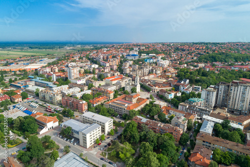 Smederevo, aerial drone view of City in Serbia © Adam Radosavljevic