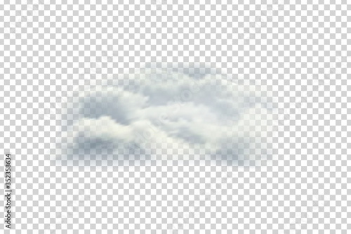 Vector realistic isolated cloud for template decoration and covering on the transparent background. Concept of storm and sky.