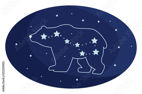 Big dipper , illustration, vector on white background