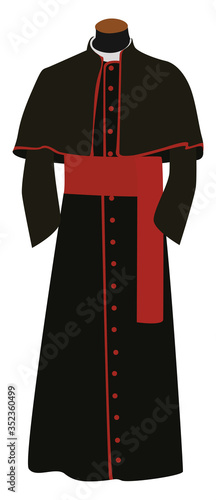 Black cassock , illustration, vector on white background