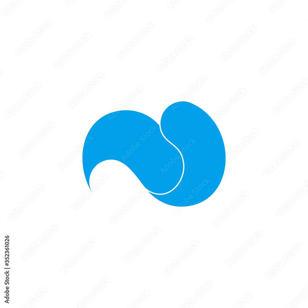 abstract curves blue wave 3d flat design logo vector abstract curves blue wave 3d flat design logo vector