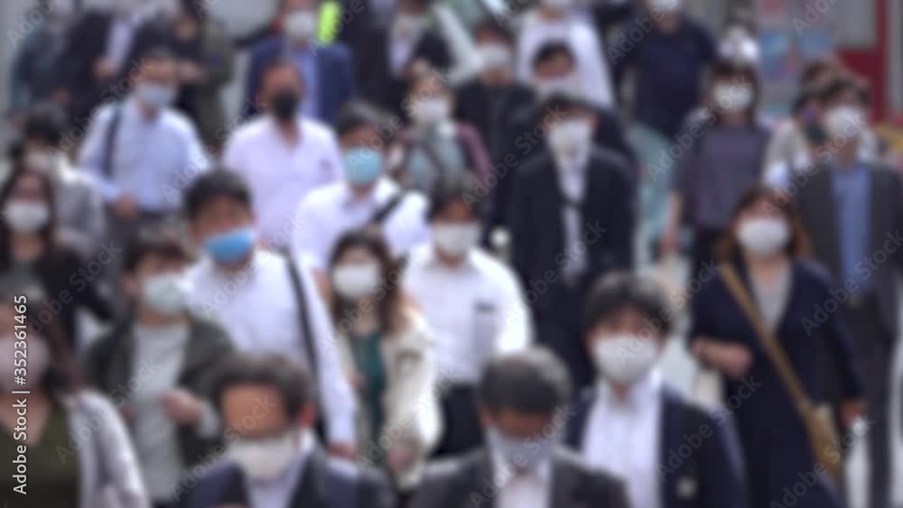 マスク 通勤 東京 スーパースロー 8倍速 240fps アウトフォーカス 2020年5月 マスク 通勤 東京 スーパースロー 8倍速 240fps アウトフォーカス 2020年5月