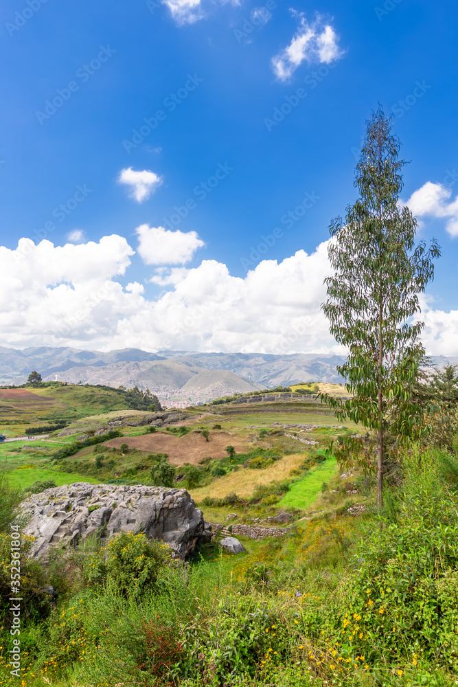 Sacsayhuaman fortress, Inca ruins in Cusco or cuzco town, Peru