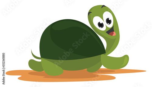 Fast turtle , illustration, vector on white background