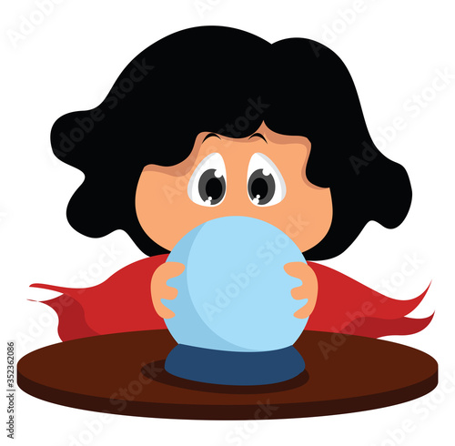 Fortune teller , illustration, vector on white background