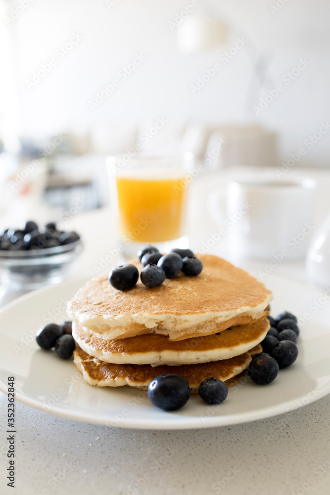 A Stack of Blueberry Pancakes