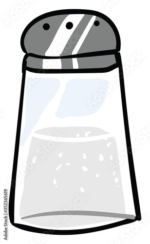Salt shaker , illustration, vector on white background