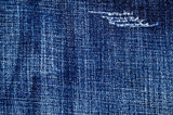 Perspective and closeup view to abstract space of empty light blue natural clean denim texture.